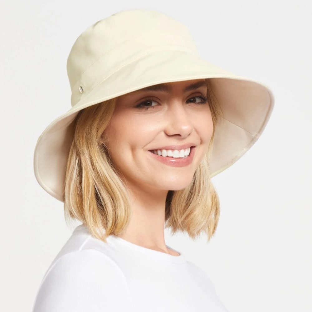 NWT Solbari Wide Brim Beach Hat UPF 50+, One Size, Color: Vanilla/Beige